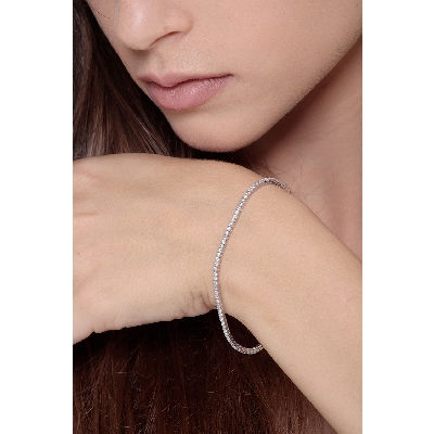 Fancy zircon bracelet in white gold 18k, 18cm