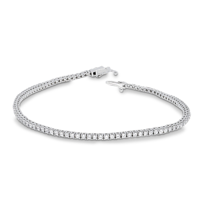 Fancy zircon bracelet in white gold 18k, 18cm