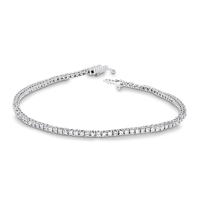 Fancy zircon bracelet in white gold 18k, 18cm