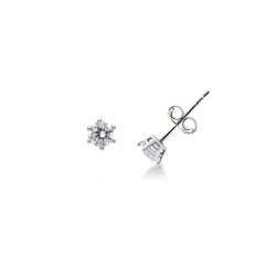 18k white gold stud earrings with zircon