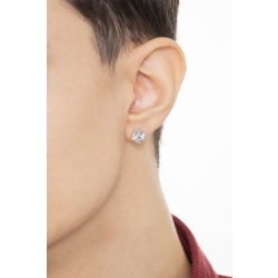 Single earring in 18k white gold with zircon 2