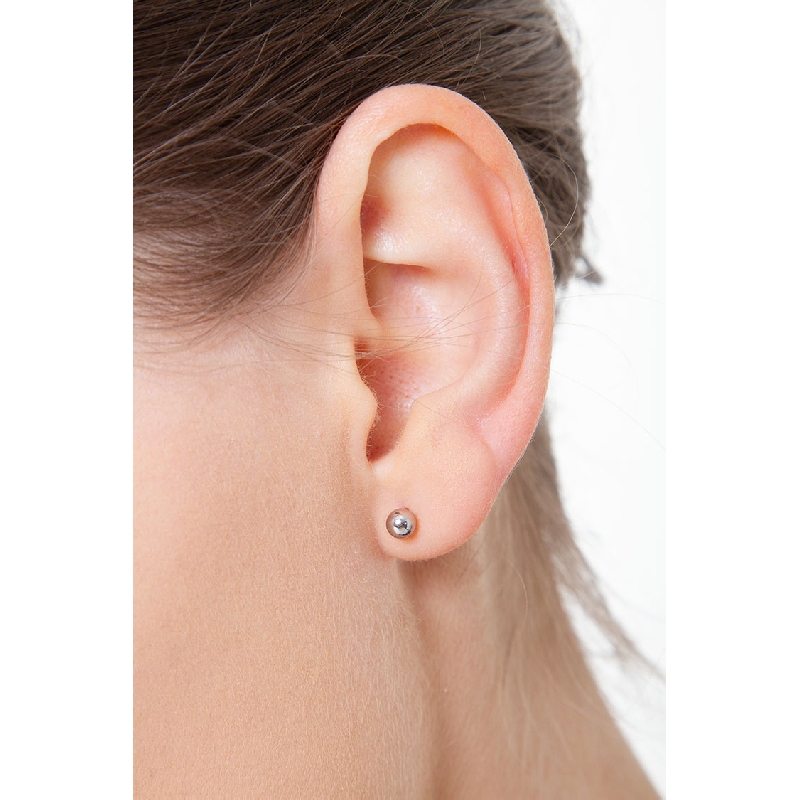 Sphere earrings in 18k white gold