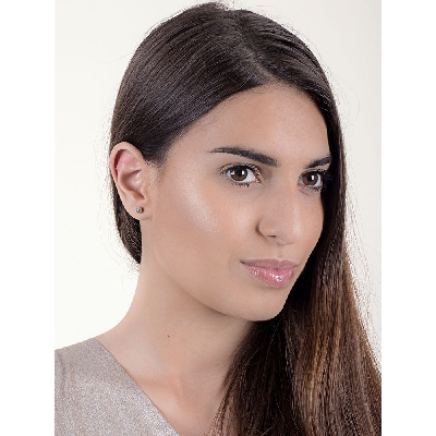 Earrings in white gold 18k, 5 mm