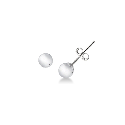 Earrings in white gold 18k, 5 mm
