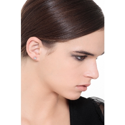 White gold 18k zircon stud earrings 