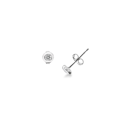 White gold 18k zircon stud earrings 