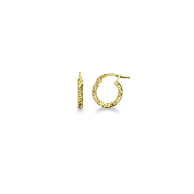 Yellow gold 18k hoops diamond cut