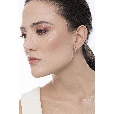 White gold 18k hoops diamond cut 