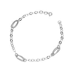 18k white gold chain bracelet