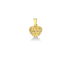 Diamond cut heart pendant in 18k yellow gold