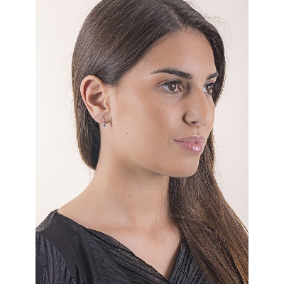 White gold 18k zircon drop earrings 