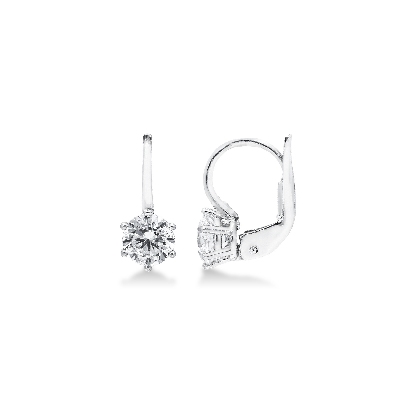 White gold 18k zircon drop earrings 