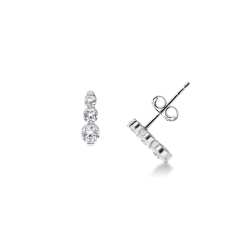 GULICX Orecchini Pendenti Vintage: Placcati Oro Bianco 18Kt Con Zirconia Cubica Lucente