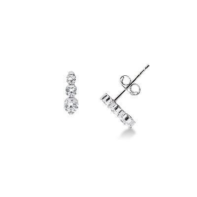 White gold 18k zircon earrings 