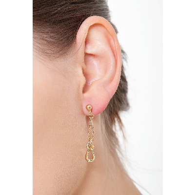Yellow gold 18k drop earrings 