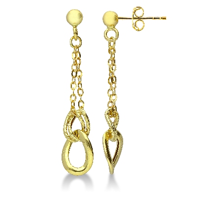 Yellow gold 18k drop earrings 