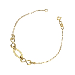 Bracelet with infinity symbols in 18k yellow gold