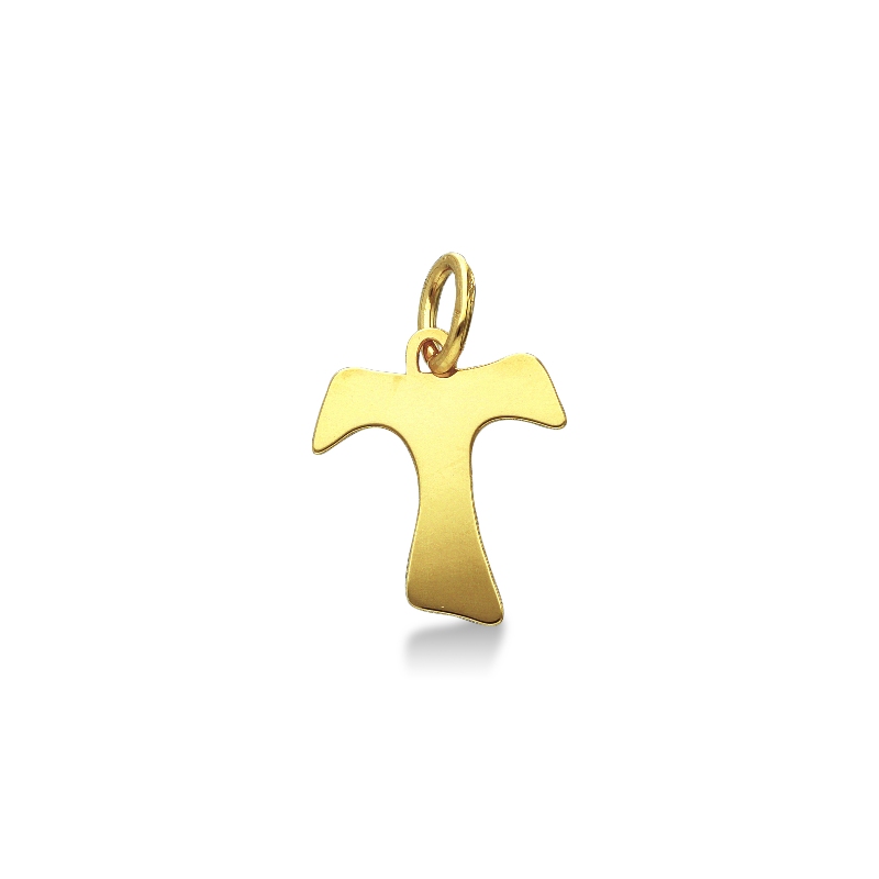 18k yellow gold Tao cross pendant