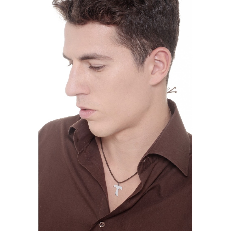 Tao Cross pendant, 18k white gold