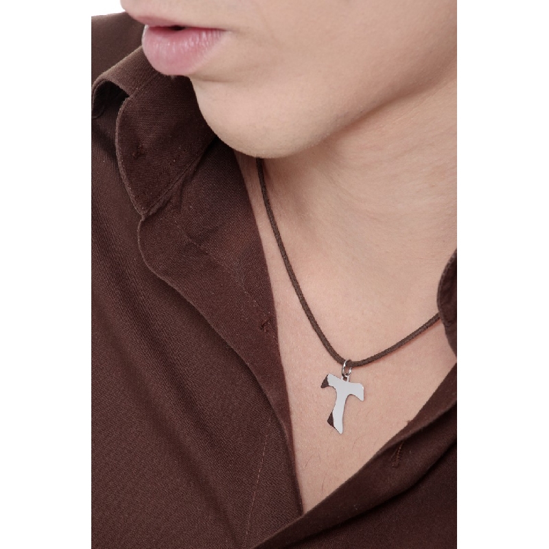 Tao Cross pendant, 18k white gold