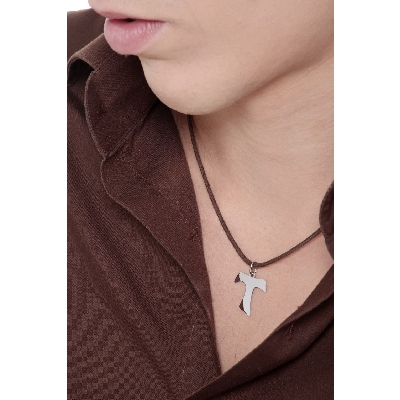 Tao Cross pendant, 18k white gold