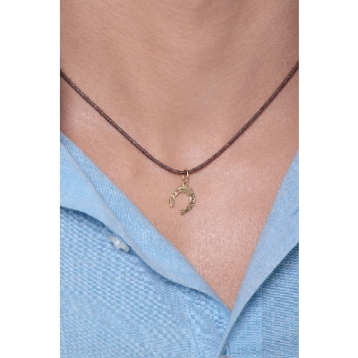 Ciondolo ferro di cavallo in oro giallo 18k