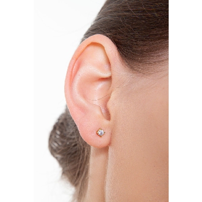 18k yellow gold zircon earrings 