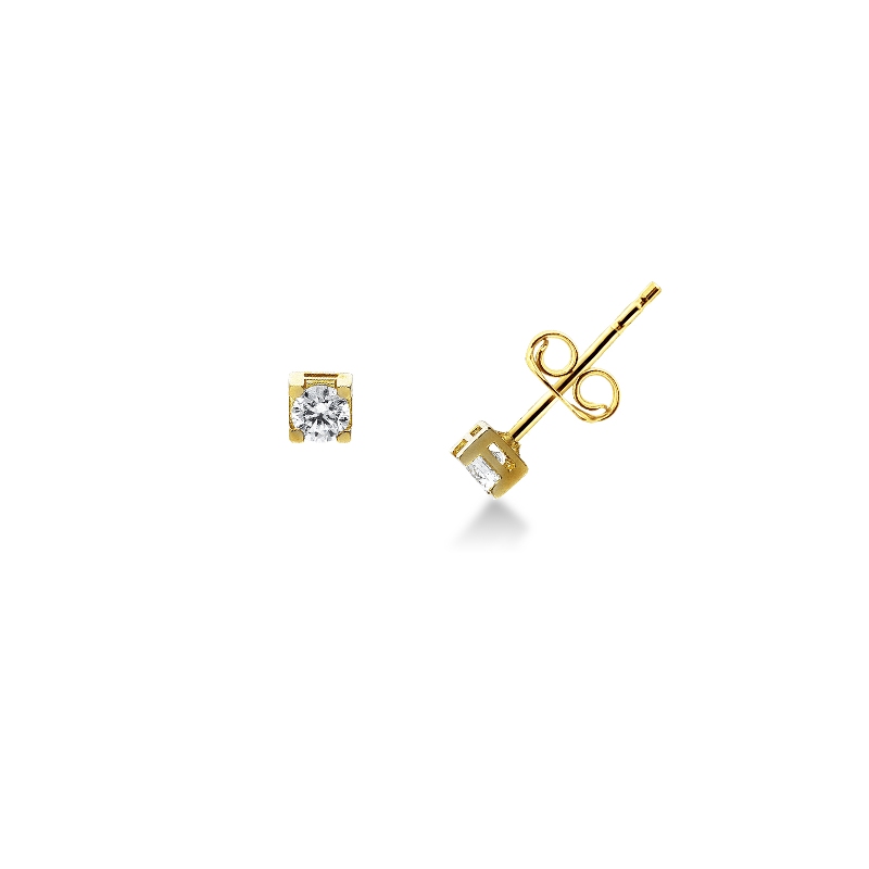 18k yellow gold zircon earrings 