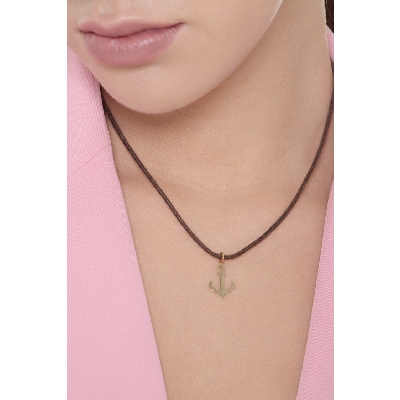 18k yellow gold anchor pendant