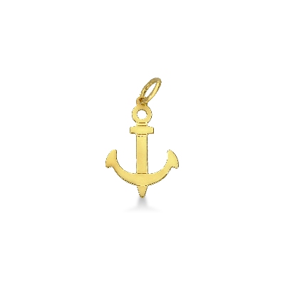 18k yellow gold anchor pendant