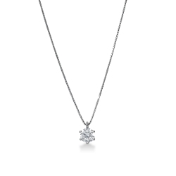 White gold 18k solitaire necklace with zircon