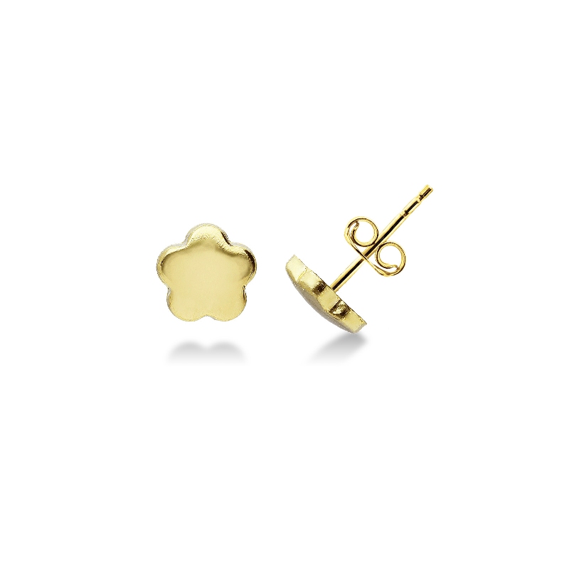 18k yellow gold flower earrings