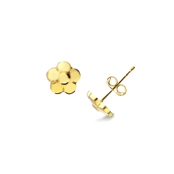 Flower stud earrings in 18k yellow gold