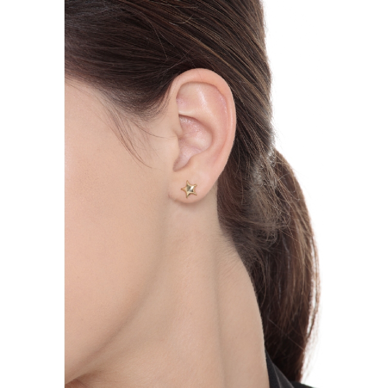 18k yellow gold star stud earrings