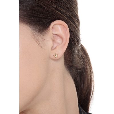 18k yellow gold star stud earrings