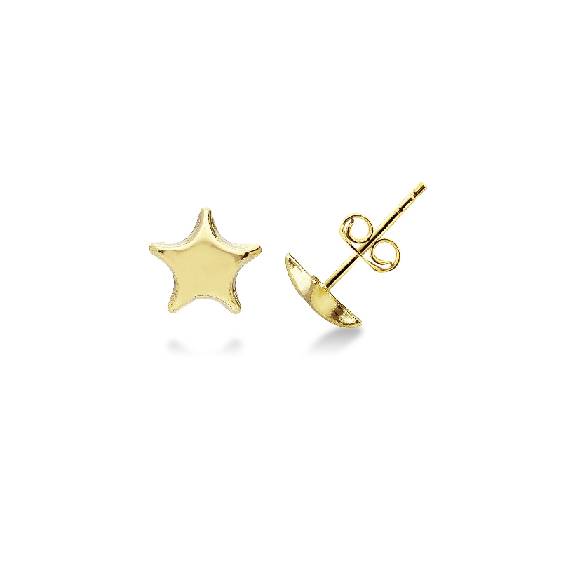 18k yellow gold star stud earrings