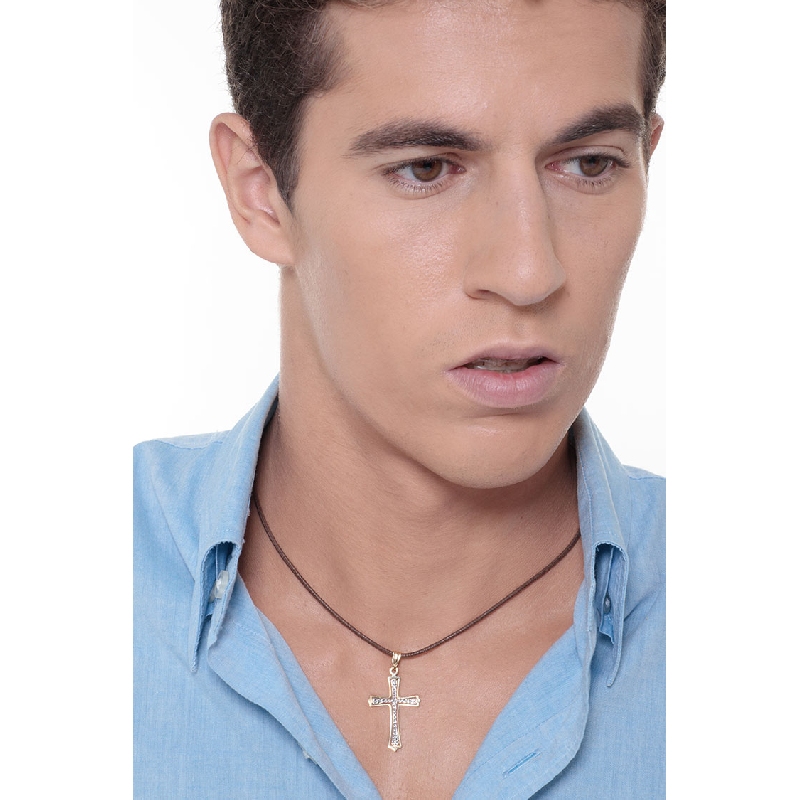 18k white and yellow gold Crucifix pendant