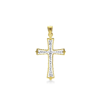18k white and yellow gold Crucifix pendant