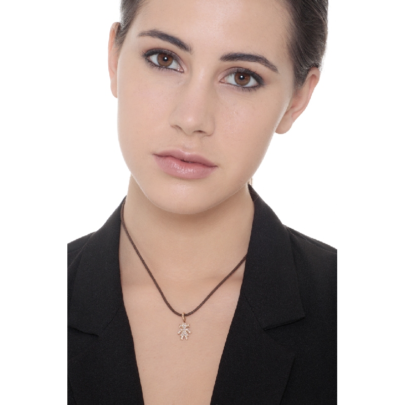 18k rose gold Girl pendant with zircon