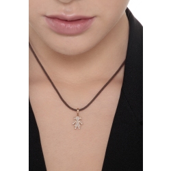 18k rose gold Girl pendant with zircon 2