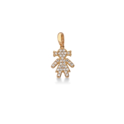 18k rose gold Girl pendant with zircon