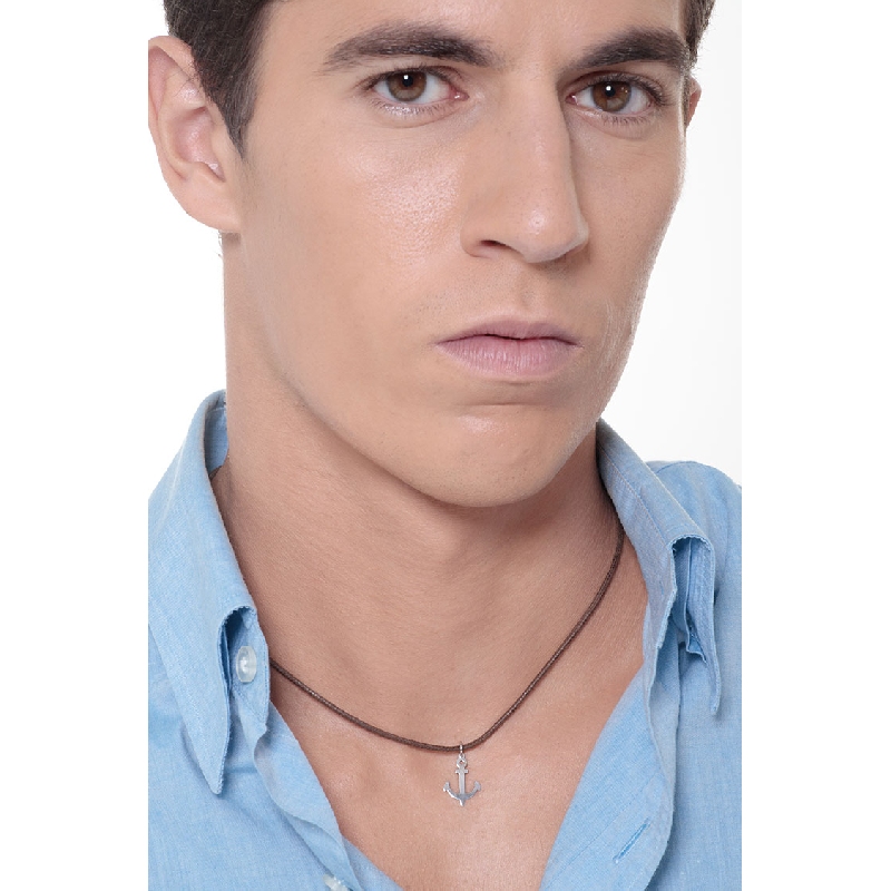 18k white gold Anchor pendant