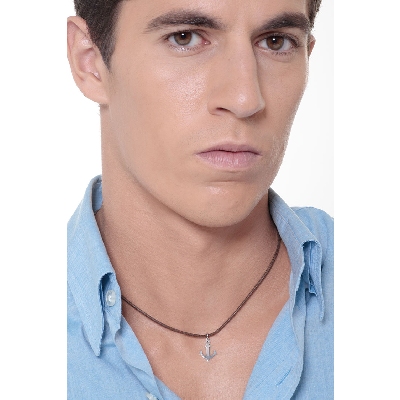 18k white gold Anchor pendant