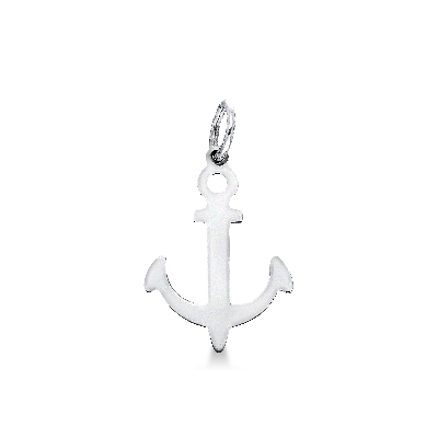 18k white gold Anchor pendant