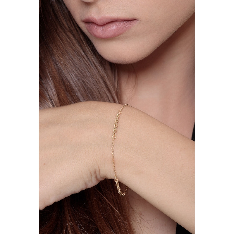 18k yellow gold bracelet with rope link sections