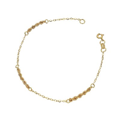 18k yellow gold bracelet with rope link sections