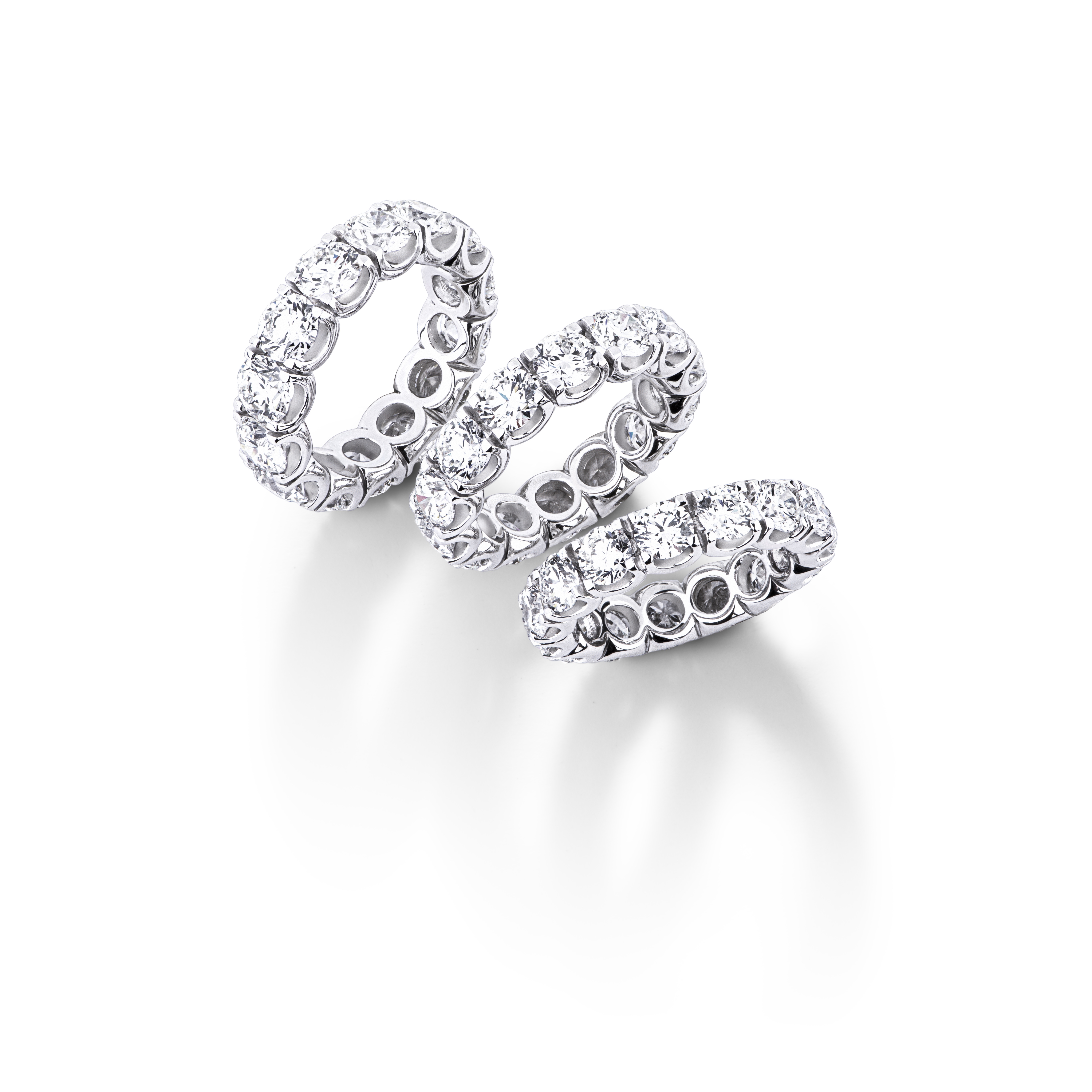 3 anelli eternity con diamanti certificati IGI